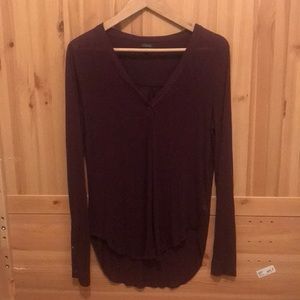 Aritzia T. Babaton Sheer V Neck Shirt